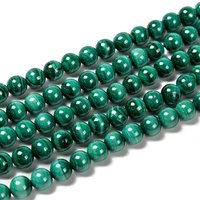 Natural Malachite Beads Strands, Round 6mm, 63pcs/strand, 15.7 inch