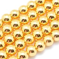 Brins de perles en hématite synthétique non magnétique électroplaqué, 3mm — Perles à bijoux