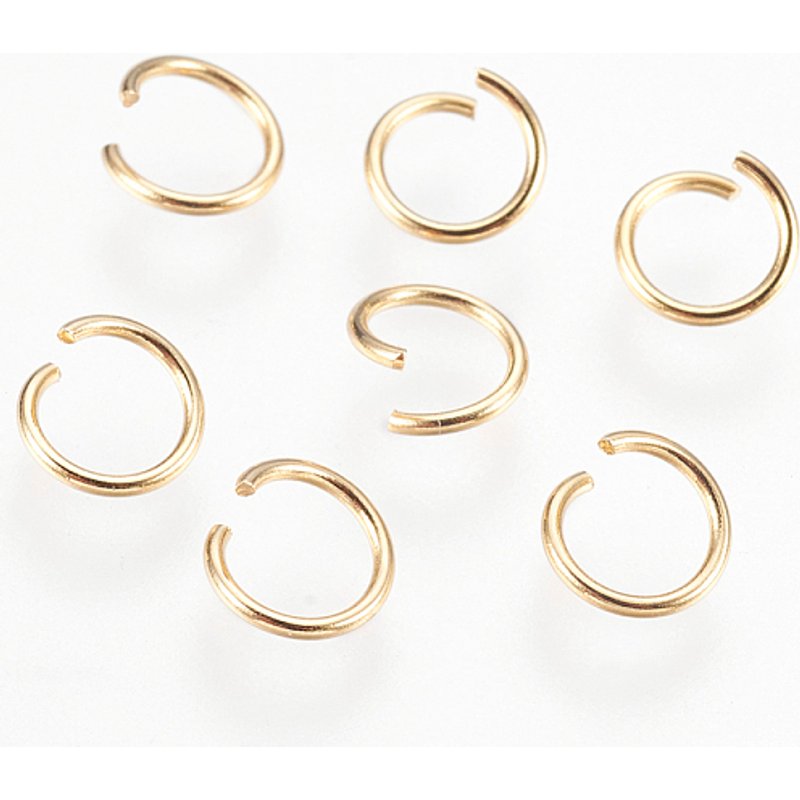 Anneaux ouverts en acier inoxydable 304, dorés, 21 gauge, 1000pcs — Accessoires pour bijoux