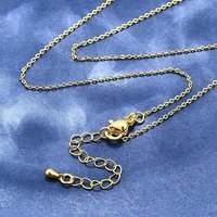 Collier en Chaîne en Laiton avec Fermoir Mousqueton, Plaqué Or 18K — Collier pendentif