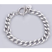 Bracelet en chaîne Curb en acier inoxydable 304 avec charme en forme de cœur — Bracelet Femme