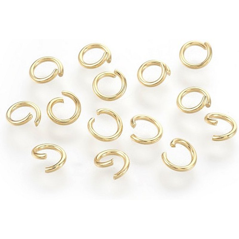 Anneaux ouverts en acier inoxydable 304, plaqués or 18k, 6x0.8mm — Accessoires pour bijoux