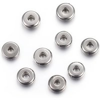 304 Stainless Steel Spacer Beads, Flat Round, 4x1.2mm