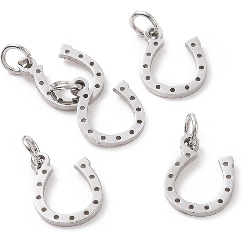 Charms Fer à Cheval en Acier Inoxydable 304, Résistants au ternissement — Breloques et pendentifs