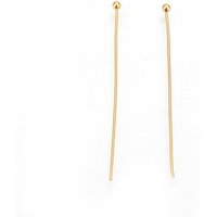 Épingles à tête boule dorées en acier inoxydable 304, 41x0,7mm, 21 Gauge