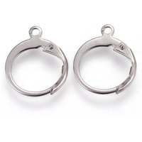 304 Stainless Steel Leverback Earring Findings with Loop — Jewelry Findings