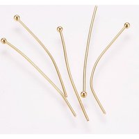 Épingles à tête boule en acier inoxydable 304 pour bricolage, plaqué or 24K