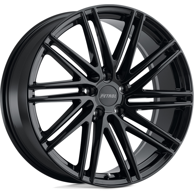 Roues Petrol P1C Noir Brillant 17x8 - Motif de Boulon 5x108, Déport 40 — Roues et jantes