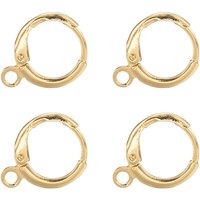 Brass Huggie Hoop Earring Findings with Horizontal Loops — Jewelry Findings