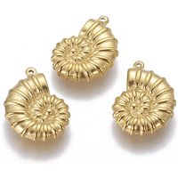 Pendentif en Acier Inoxydable 304, Forme de Coquillage, Plaqué Or 18K