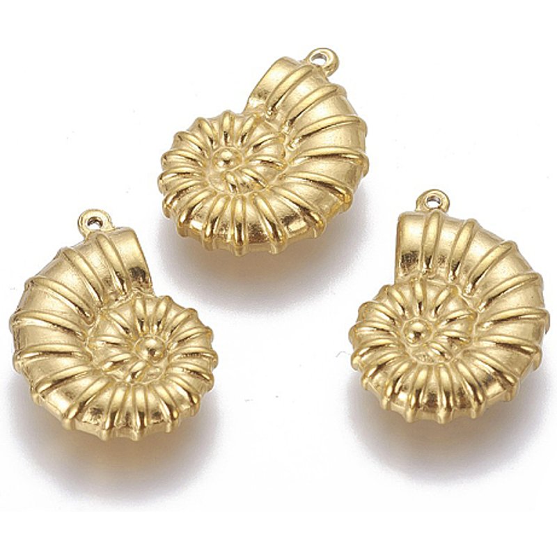 Pendentif en Acier Inoxydable 304, Forme de Coquillage, Plaqué Or 18K — Breloques et pendentifs