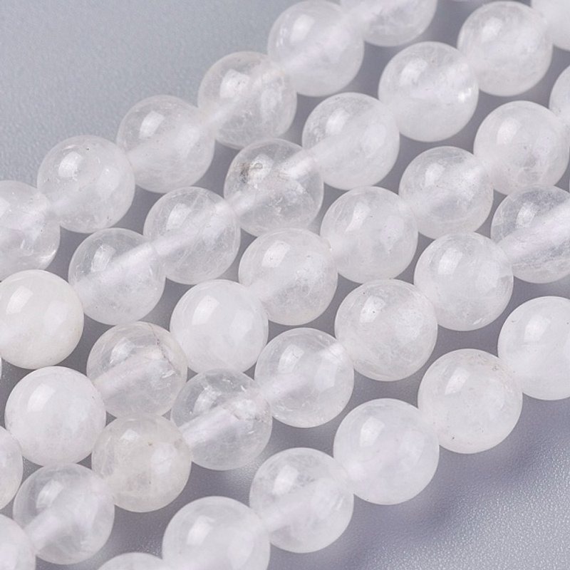 Fils de perles en cristal de quartz naturel, rond 8mm, 48pcs — Perles à bijoux