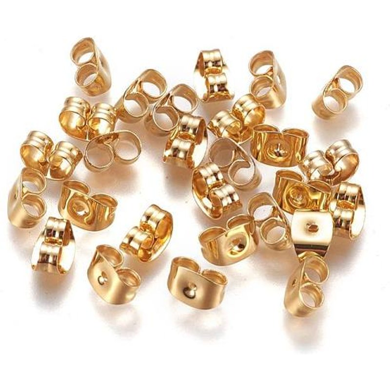 304 Stainless Steel Friction Earring Backs for Stud Earrings — Jewelry Findings