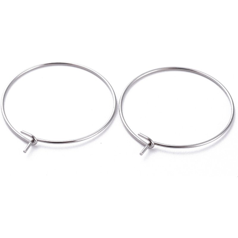 Trouvailles de Boucles d'Oreilles en Acier Inoxydable 316, 25x0.7mm — Accessoires pour bijoux