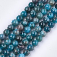 Brins de perles d'apatite naturelle, grade AB, rond 8mm, 15.3 pouces — Perles à bijoux