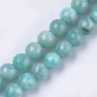 Fils de perles d'amazonite naturelle, qualité A, rond, 8mm, 23-25pcs — Perles à bijoux