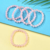 Bracelet Élastique en Quartz Rose Naturel, Perles de 8mm, Rond