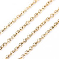 Ion Plating 304 Stainless Steel Cable Chains, Soldered, Flat Oval