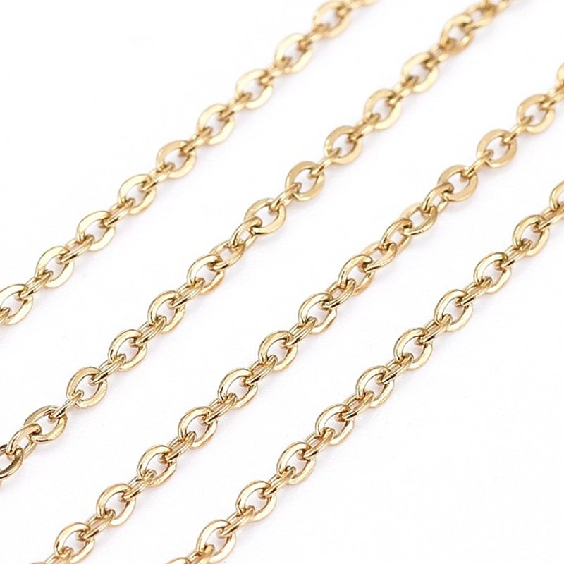 Ion Plating 304 Stainless Steel Cable Chains, Soldered, Flat Oval — Chains, Wire & Cord