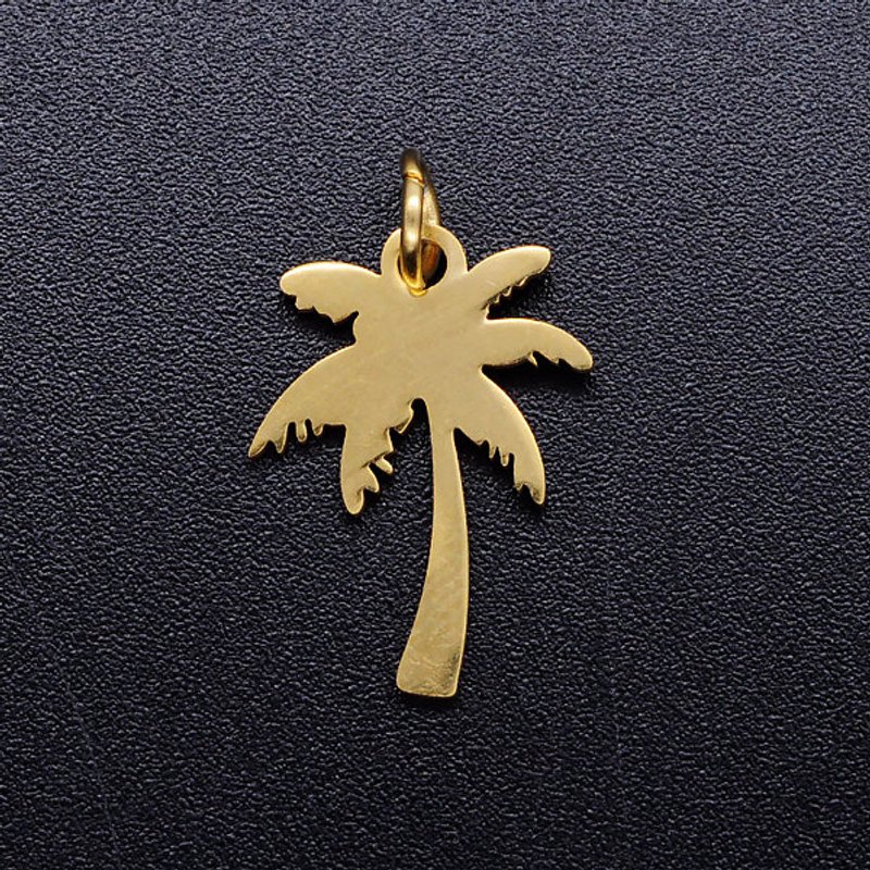 Pendentif en Acier Inoxydable 201 avec Plaquage Ionique en Forme de Palmier