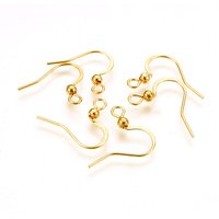 Crochets de Boucles d'Oreilles en Acier Inoxydable 316 avec Plaquage en Or 18k — Accessoires pour bijoux