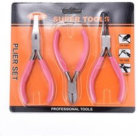 45# Steel Jewelry Plier Set with Round Nose, Cutter, and Side Cutting Plier