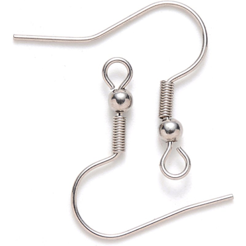 304 Stainless Steel Earring Hooks with Horizontal Loop — Jewelry Findings