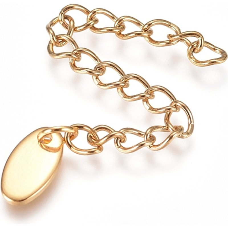 PVD Vacuum Plating 304 Stainless Steel Chain Extender with Charms — Jewelry Findings
