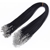 Waxed Cotton Cord Necklace Making with Alloy Clasps and Iron Chains