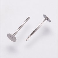 Non-Tarnish 304 Stainless Steel Stud Earring Settings — Jewelry Findings