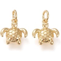 Charm en laiton Tortue de Mer, Plaqué Or 18K, Durable — Breloques et pendentifs