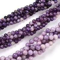Brins de perles naturelles de lépidolite et mica violet, 4.5-5mm — Perles à bijoux