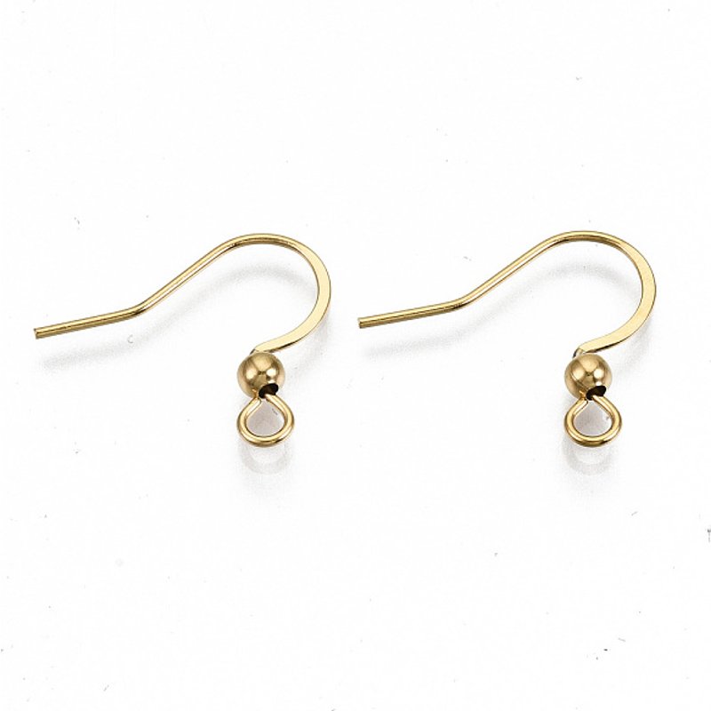 Crochets de Boucles d'Oreilles Français en Acier Inoxydable 304 avec Plaquage en Or 18K — Accessoires pour bijoux
