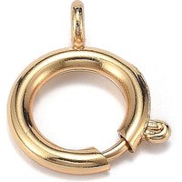 Brass Spring Ring Clasps, 18K Gold Plated, 19x13.8mm — Jewelry Findings