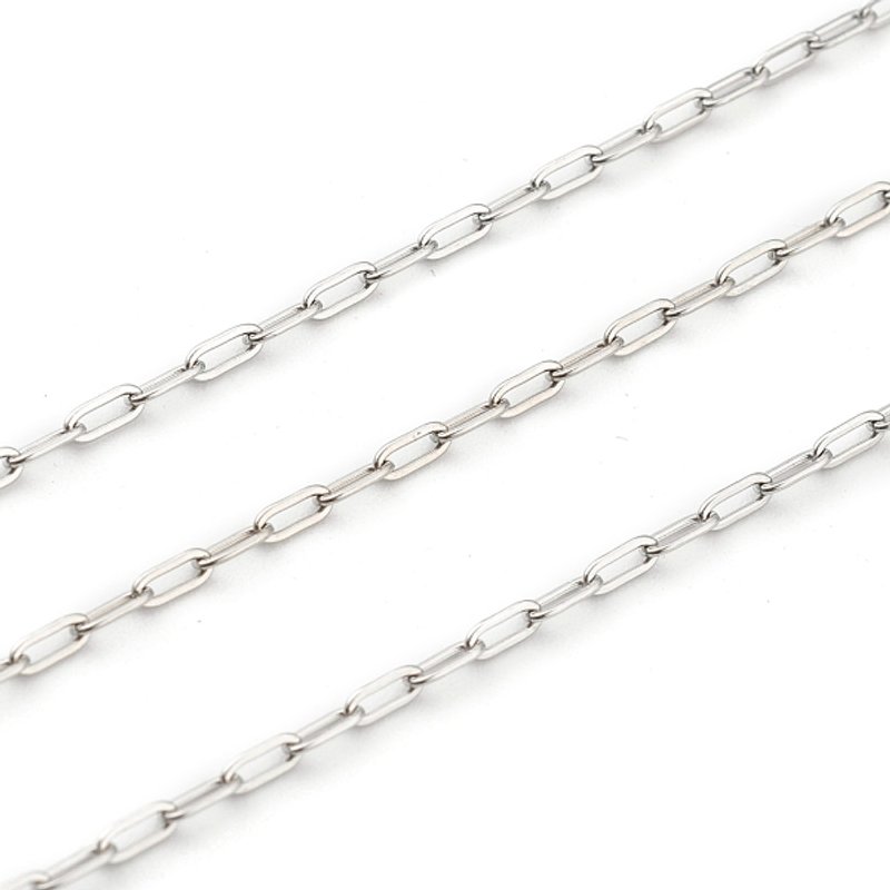 Chaînes en acier inoxydable 304 en forme de trombone, 4x2x0.5mm — Chaînes, fils et cordons