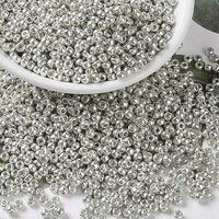 Miyuki Round Rocailles Beads, Japanese Seed Beads, Galvanized Silver — Jewelry Beads