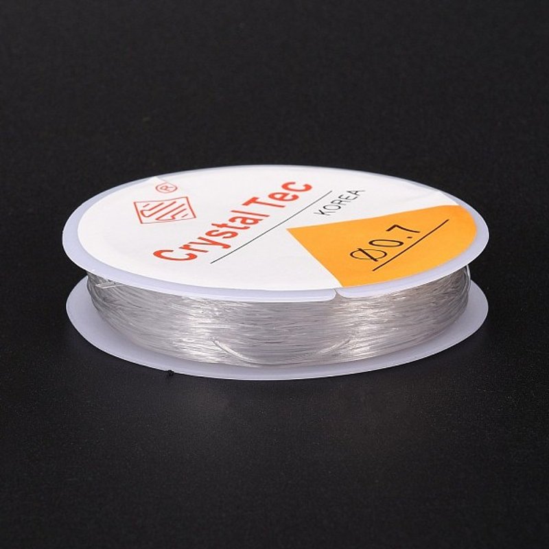 Fil Élastique Transparent Rond pour Création de Bijoux, 0.7mm