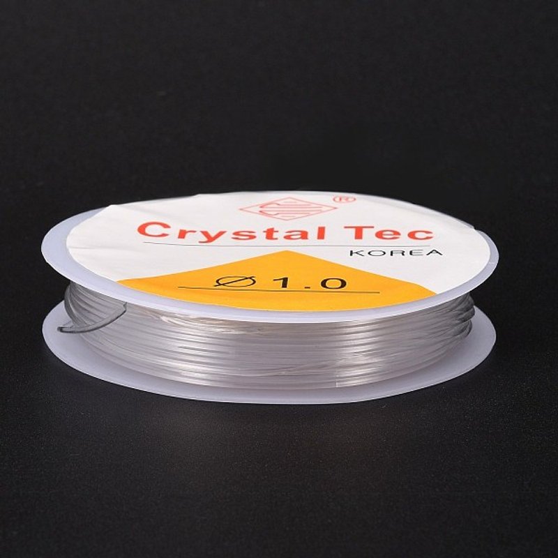 Fil Élastique Cristal Rond pour Création de Bijoux, Transparent, 1mm — Chaînes, fils et cordons