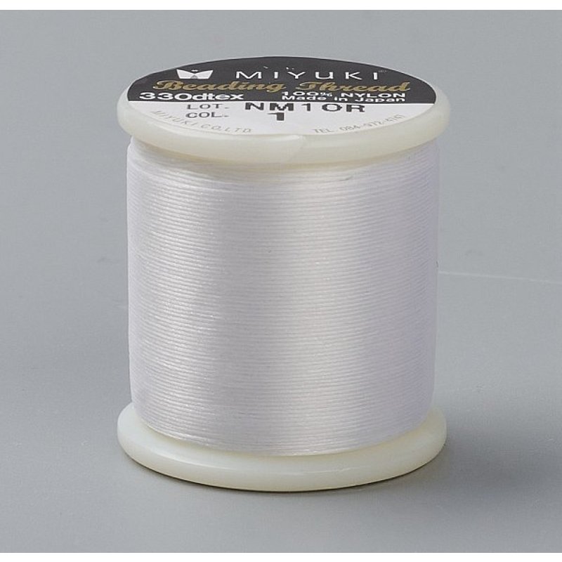 Fil de Nylon à Perles Miyuki B, 330 Dtex, Blanc Fantôme, 55 verges — Chaînes, fils et cordons