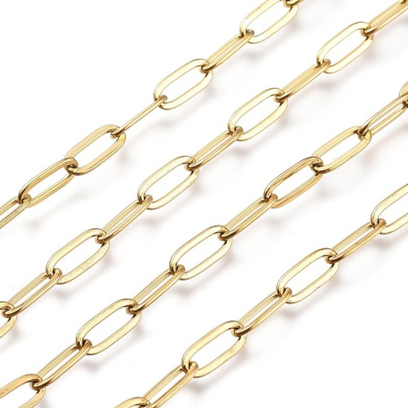 Chaînes en Acier Inoxydable 304 - 3,28 Pieds, Plaqué Or 18K