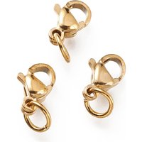 Ion Plating 304 Stainless Steel Lobster Claw Clasps with Jump Ring — Jewelry Findings