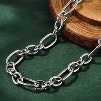 304 Stainless Steel Figaro Chain Necklace with Toggle Clasp, 20.59 in — Pendant Necklace