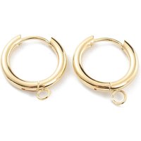 Composants de boucles d'oreilles Huggie en acier inoxydable 201 avec plaquage en or — Accessoires pour bijoux