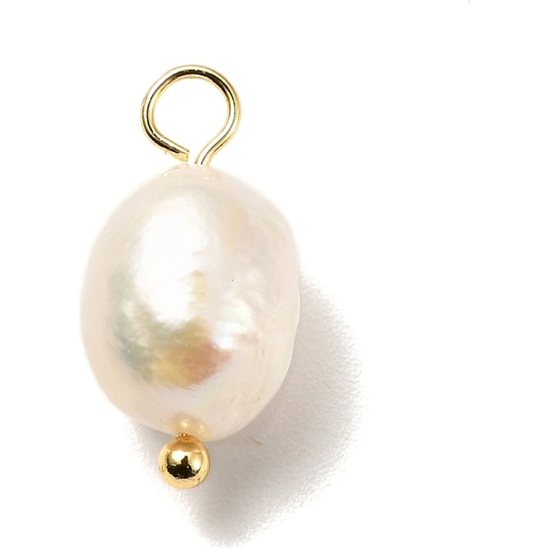 Pendants de perles d'eau douce cultivées naturelles avec épingles en laiton — Breloques et pendentifs