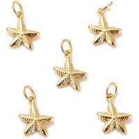 Brass Starfish Pendant, 18K Gold Plated, Cadmium and Lead Free
