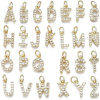 Charms en laiton Micro Pave Zirconia Cubique Clair avec anneaux de saut — Breloques et pendentifs