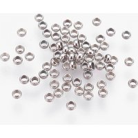 Perles à écraser en acier inoxydable chirurgical 316, rondelle sans ternir — Perles à bijoux
