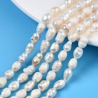 Brins de Perles de Culture d'Eau Douce Naturelles, Riz, Couleur Coquillage