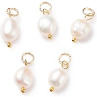 Grade B Natural Cultured Freshwater Pearl Charms with Jump Rings