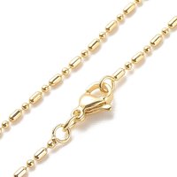 Collier Chaîne en Lien avec Boules et Colonnes en Laiton pour Femmes - Plaqué Or 18K — Collier pendentif